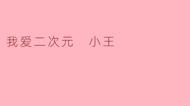 我爱二次元 小王